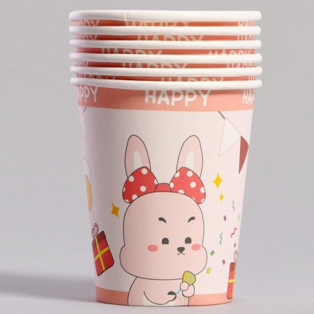 Paper glass "Happy Bunny", 6 pcs-1