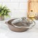 Granite Brown, 2.4 L, D = 26 cm, glass cover, anti -stick coating, brown color