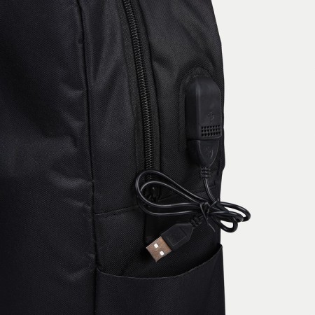 Set of men's backpack on a zipper with USB, external pocket, cosmetic bag, bag, black color-5