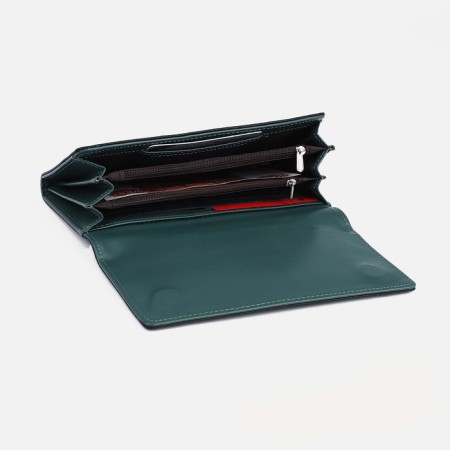 Women's wallet on magnets, green color-2