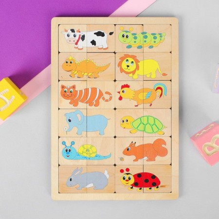 Developing wooden game "Funny halves"