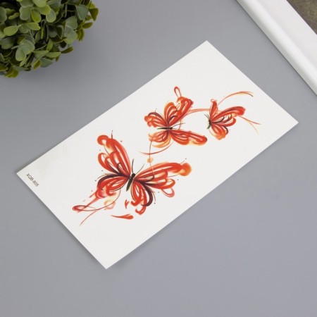 Tattoo on the body Color "Butterfly Watercolor smears" 11.4x21 cm-1
