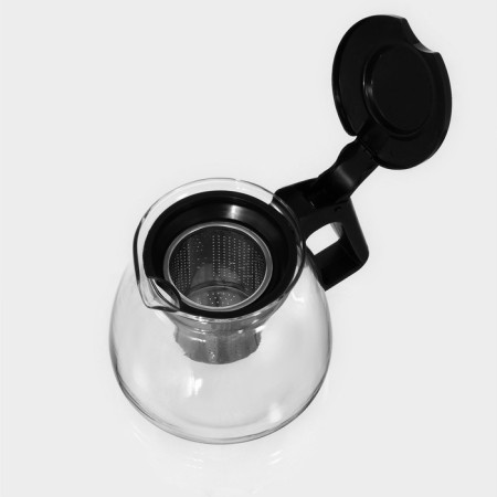 Glass Tea -glass set "Cleo", 5 items: kettle 900 ml, 4 mugs 150 ml-3