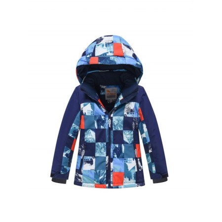 Ski costume for a boy, height 128 cm, dark blue color-1
