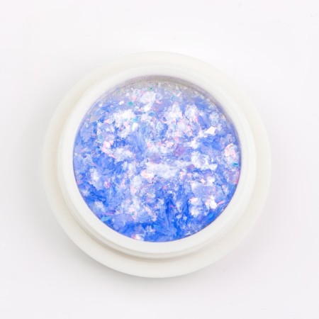 Opal powder for decor, in a jar, blue color-5