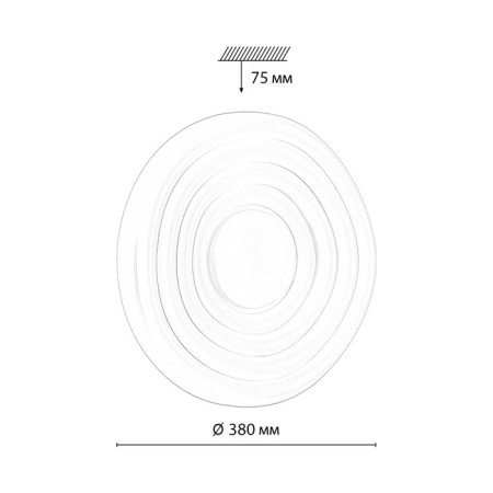 The lamp is wall-flowing Sonex. FASS, 48W, LED, 75x380x380 mm, white color-1