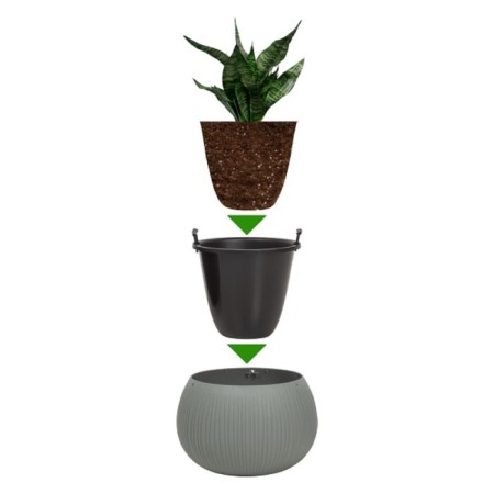 Beton Bowl flowers, 29 × 19.5 × 2 cm, gray-4