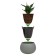 Beton Bowl flowers, 29 × 19.5 × 2 cm, gray