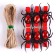 Set of decorative clothespins "Spiders" 6 pcs., Reds