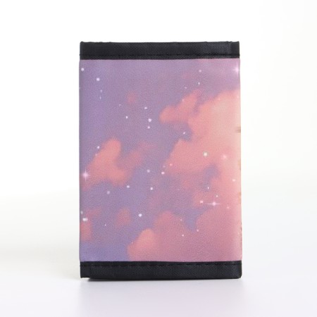 Children's wallet on Velcro "chosen", beige/lilac color-1