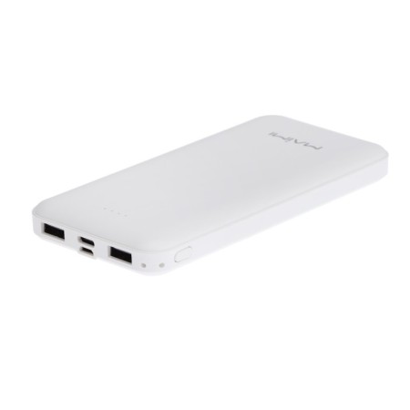 External Maimi Mi1, 10,000 mAh, 2 USB, MicroUSB, Type-C, 2.1 A, white-1
