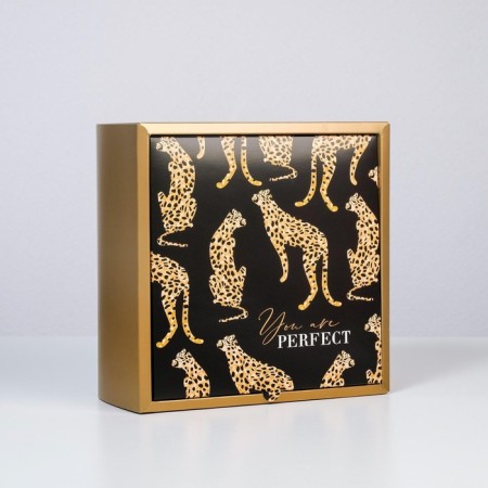 Gift folding box, packaging, Leopard, 25 x 25 x 10 cm-1