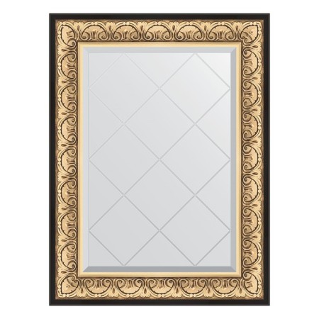 Mirror with engraving in the baguette frame, Baroque gold 106 mm, 70x92 cm