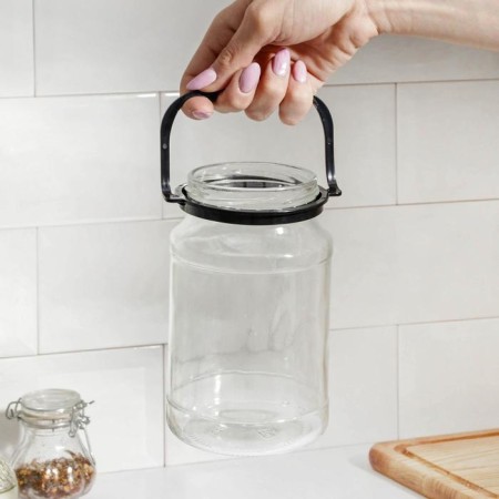 Handle for glass jars, d = 82 mm, black color-6