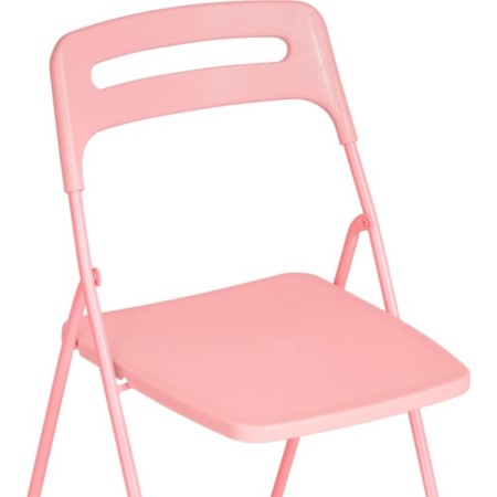 Fold plastic stool, metal/plastic, pink/pink 43x46x81 cm-5