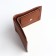 Male purse without fastening, department for cards, coins, brown color