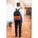 Youth backpack, lightning department, external pocket, black/orange color