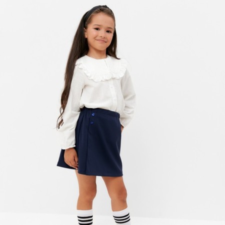 Children's shirt KAFTAN with a collar, p. 34 (122-128), white-6