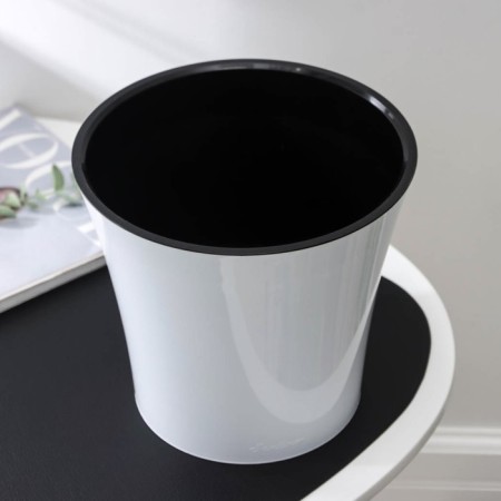 Kashpo for flowers with an insert "Arte", 5 l, white-black color-1