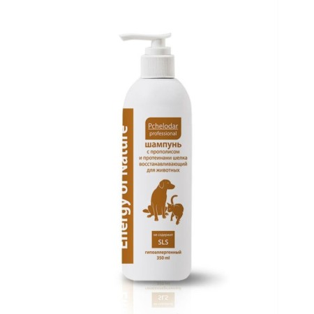 Pchelodar Professional shampoo recovering with propolis and silk proteins, 350 ml