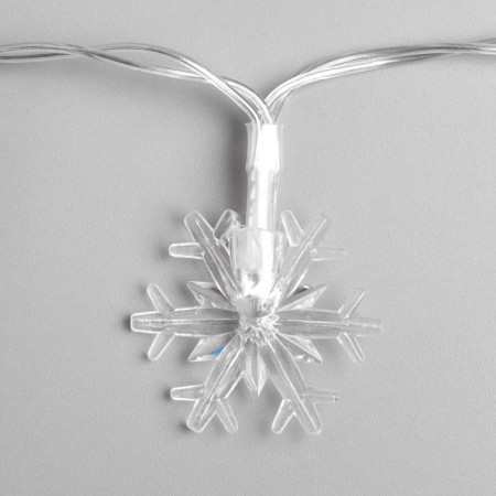 Garland "thread" 3 m with nozzles "Big Snowflakes", IP20, transparent thread, 20 LED, glow of multi (RG/RB), blinking, USB-1
