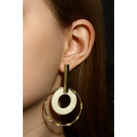 Earrings Assorted "deja vu", white color in gold-5