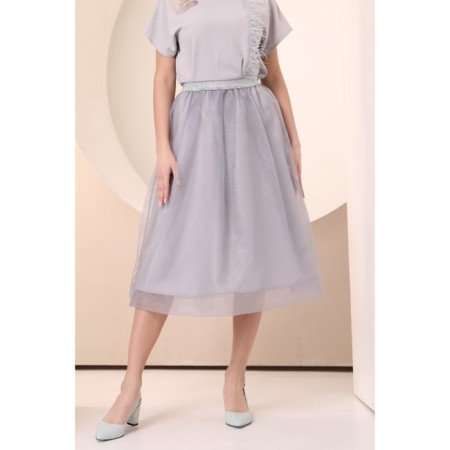 Female skirt, size 48, gray color-8