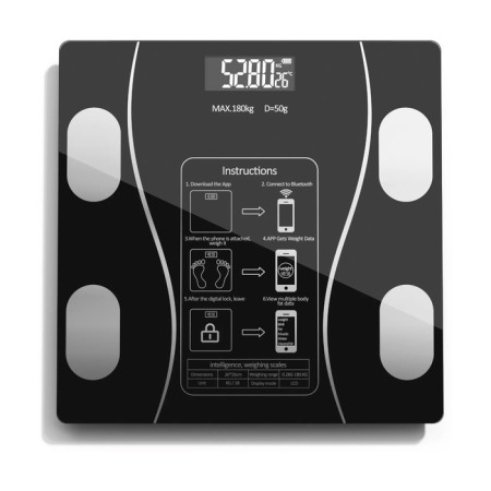 Floor Libra LVE-03, diagnostic, up to 180 kg, 2HAAA, glass, black