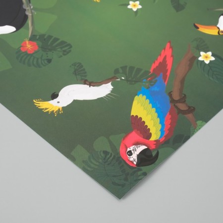 Scrapbooking paper "Exotic birds" density 180 grams set 5 pcs 30.5x32 cm-2
