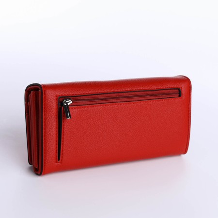 Women's wallet on magnet, red color-1