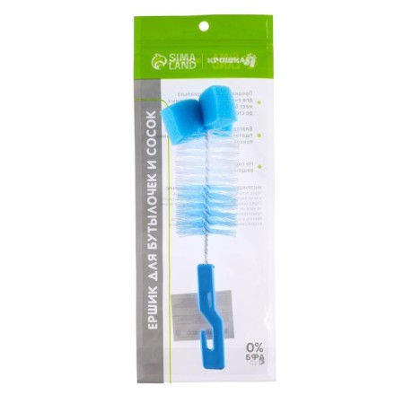 Brush for bottles with a sponge, color mix-3