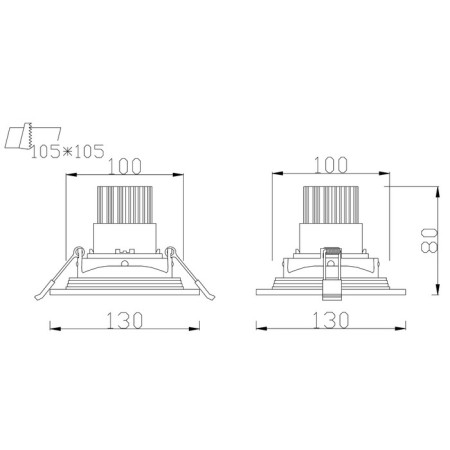 Lamp card-built era SKD-1, 130x130x100 mm, IP40, 9W, 1080LM, 4000K-8