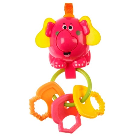 A rattle "Elephant", with elastic elements, color of mix, crush me-4