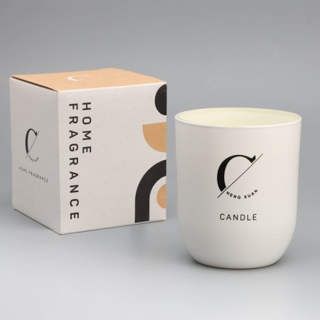 Aromatic candle "Home Fragrance", iris and sweets, white, 7x8 cm-2