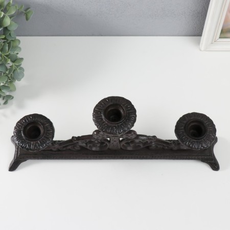 Cast iron candle for 3 candles "Celt" 39.5x16 cm-3
