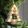 Christmas tree toy "Christmas tree with Santa Claus and deer", from batteries, glow of warm white