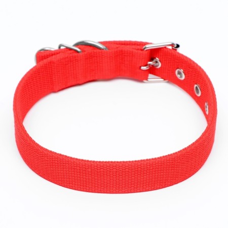 Two -layer collar with a swivel 58 x 3 cm, polyester, red-1