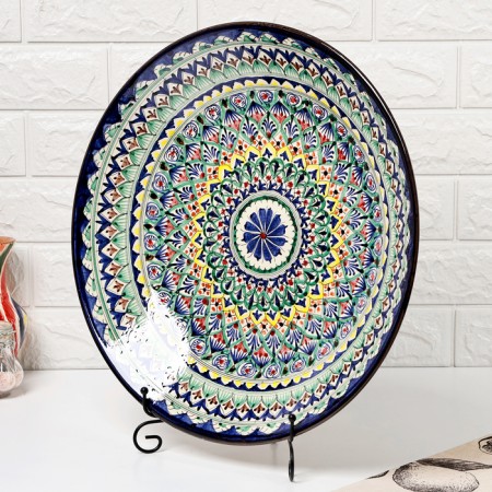 Largan Rishtan ceramics "Patterns", 42 cm, Blue Mix-2