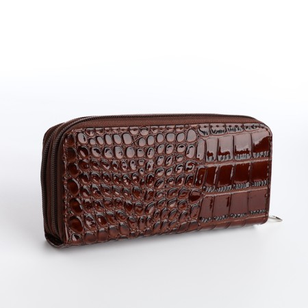 Women's wallet on lightning, brown color-1