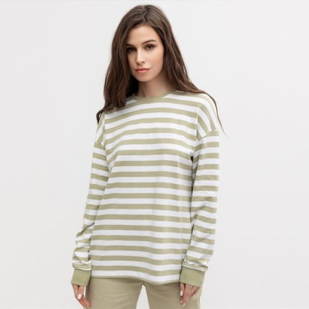 Women's sweatshirt, white/olive color, size 46