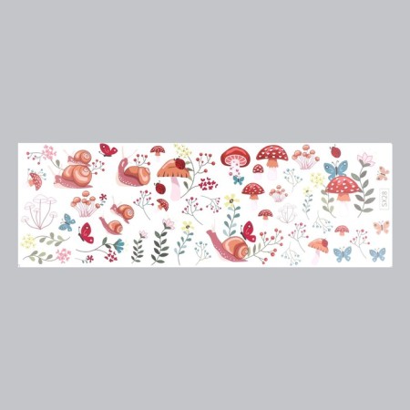 Stick plastic interior color "Snails and mushrooms" 30x90 cm-1