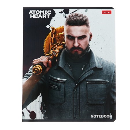 Notebook of 48 sheets in the "Atomic Heart" cage, cover coated cardboard, rounded angles, block 65 g/m2, 5v mix-6