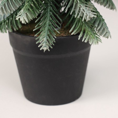 Christmas tree decor "snowy with sparkles, in a pot" 22x7.5 cm-2