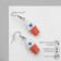 Earrings Assorted "Yummy" seal in a glass, white-orange color in silver