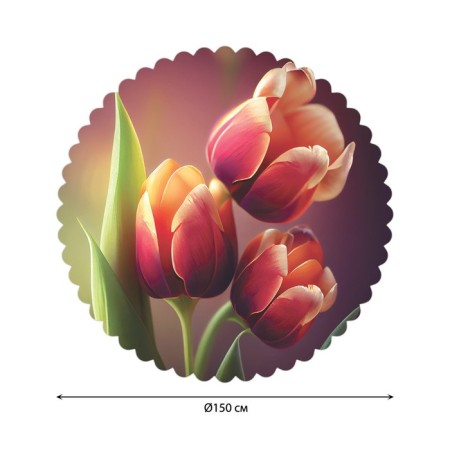 Gabloon on the table "Bouquet of tulips", round, Saten, d = 150 cm-1