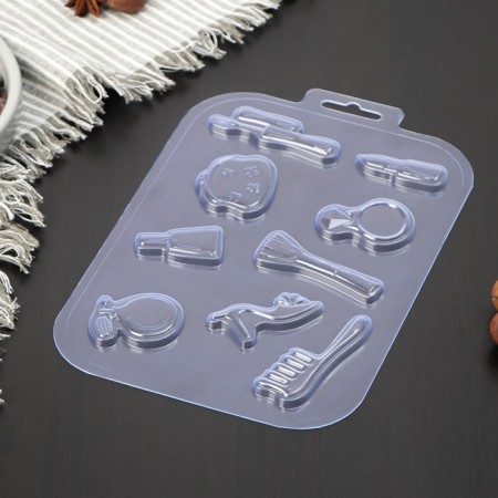 Form for chocolate and sweets Plastic set of women's “Speech”, 21 × 14 cm, transparent color-1