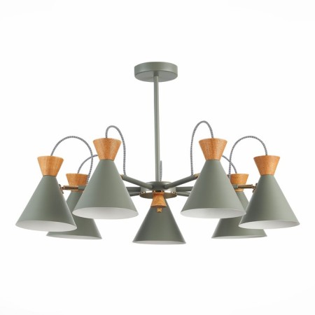 Ceiling EVOLUCE lamp. Sle125112-07. Modica. 7x40 watts, E14, 75x75x45 cm, gray color, golden-3