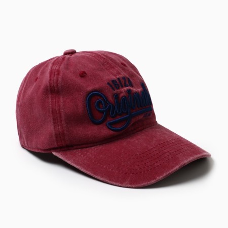 Men's cap "Ibiza", raspberry color, rr 56-58