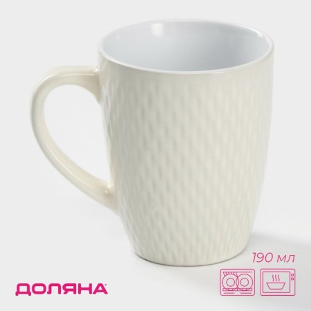 Mug ceramic share "Lilu", 190 ml, beige color