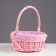 Wicker basket, 22 x 22 x 11 x 27 cm, pink